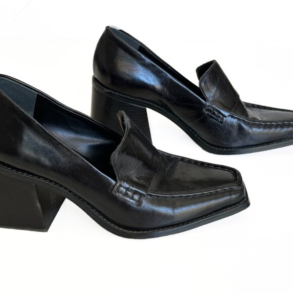 Vince Camuto Black Loafers Women's Segellis Block-Heel Tailored Sz 9 EUC - Picture 2 of 10